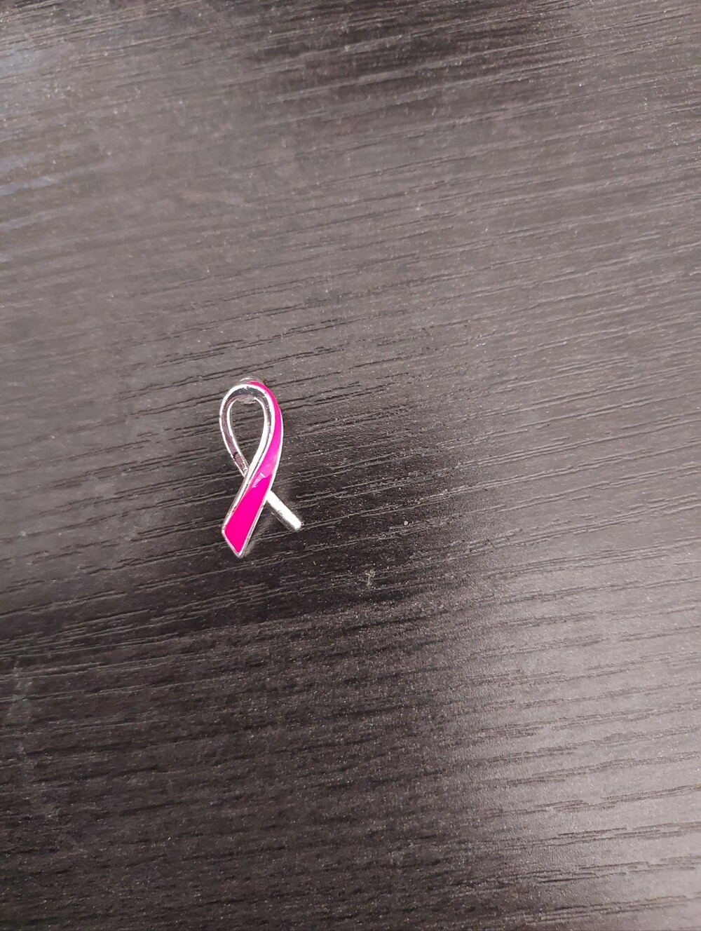 Red Ribbon Awareness Lapel Pin - Silver Tone